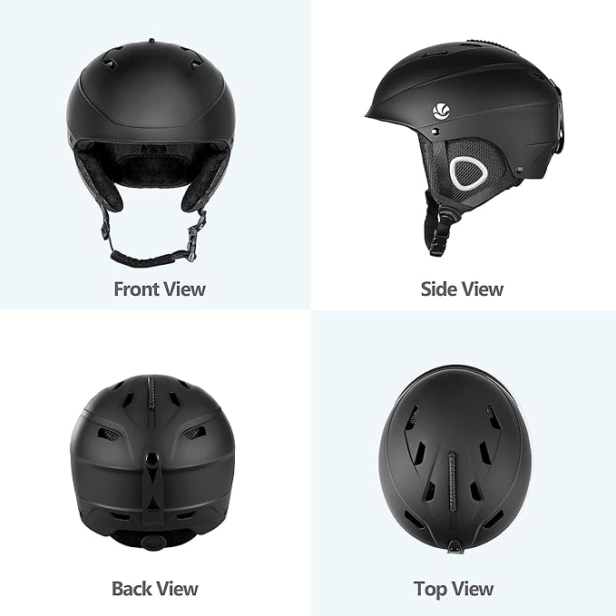 VANRORA Ski Helmet, Snowboard Helmet for Men & Women, Climate Control Venting, Dial Fit, Goggles Compatible, Removable Fleece Liner and Ear Pads, Safety-Certified