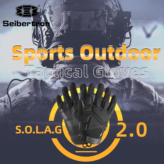 Seibertron Adult Or Youth S.O.L.A.G Sports Outdoor Water Resistant Full Finger Touchscreen Gloves