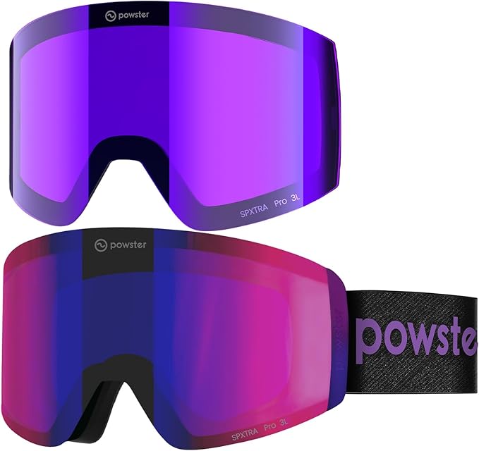 Ski Goggles Snow OTG Snowboard Goggles Magnetic Interchangeable Lens Frameless UV Protection Anti-fog mobile Skating