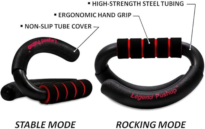 Legend Pushup – Advanced Push-Up Bars to Eliminate Wrist Pain, Generate More Muscle Growth, Deliver Faster Results, and Prevent Plateaus – Rocking Handle Design for Natural Movement and Effective Workouts