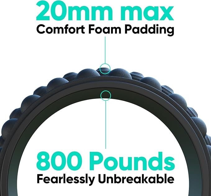FitBeast Back Roller, Back Wheel Foam Roller - Targeted Muscle Roller for Deep Tissue Massage, Back Stretcher
