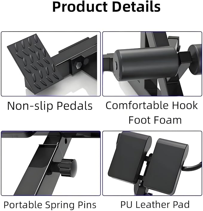 ComMax Roman Chair Back Hyperextension Bench Adjustable Back Exercise Machine Home Gym Workout Equipment for Abs and Glute