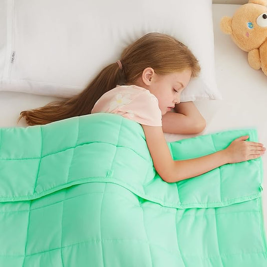 L'AGRATY Weighted Blanket - 36"x48" 3lbs Weighted Blanket Microfiber Material with Glass Beads Small Blanket for All-Season Summer Fall Winter Soft Thick Blanket