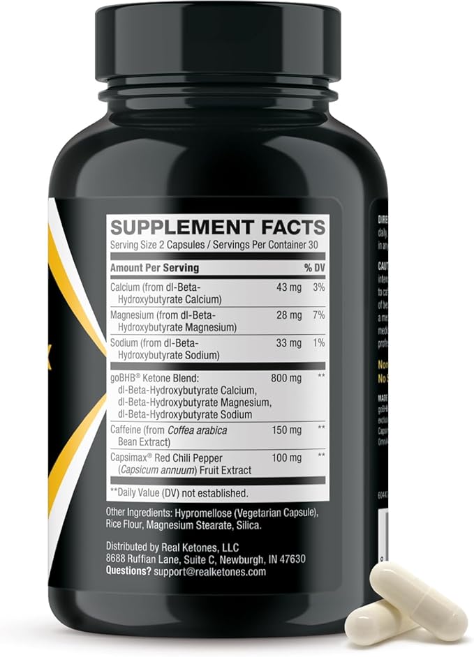 Lipo Burn Keto BHB Exogenous Ketones Supplement - BHB Science Keto Diet Pills with Capsimax and Caffeine for Natural Energy Focus Body Sculpting & Ketosis Support - Vegetarian & Non-GMO (1 Month)