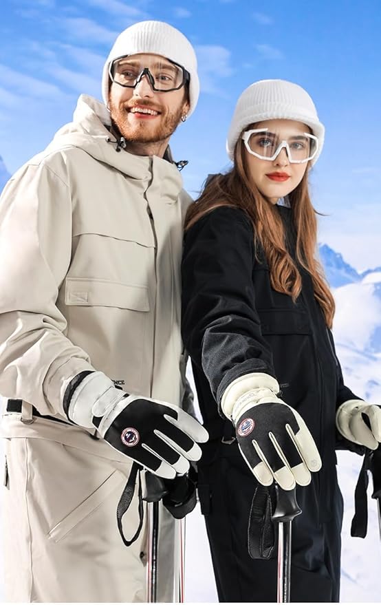 Winter Ski Snow Gloves for Men, Women, Youth | Touchscreen & Waterproof Cold Weather Hand Warming Gloves Winter Work Gloves