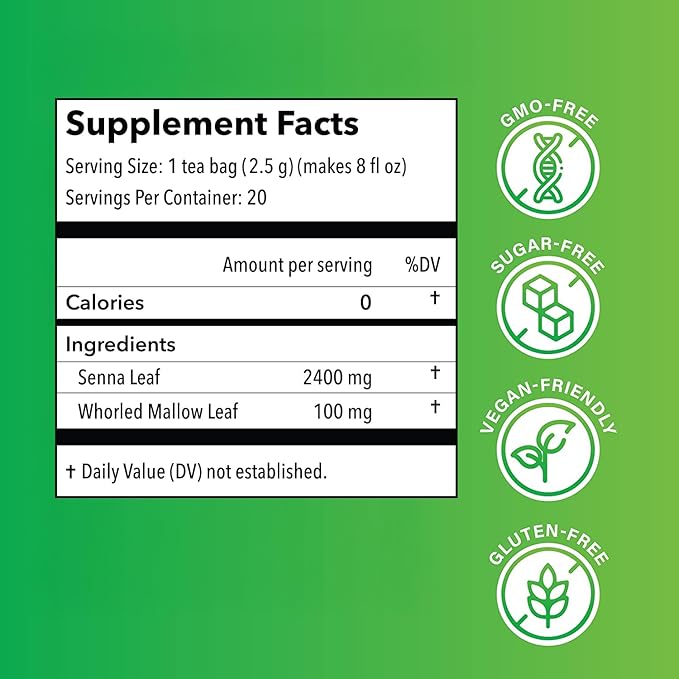 Triple Leaves Brand Nutra-Slim Tea (20 Tea Bags), Extra Strength Dieters’ Tea