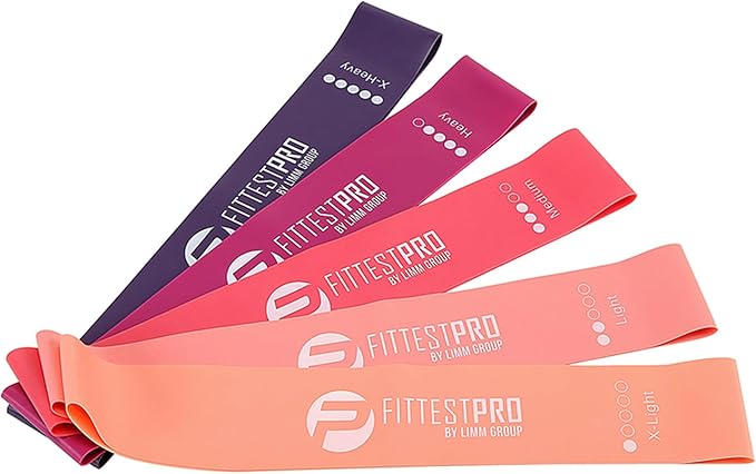 Fittest Pro by Limm Resistance Bands for Legs and Butt, Fabric Exercise Loop Bands Yoga, Pilates, Rehab, Fitness and Home Workout, Strength Bands for Booty