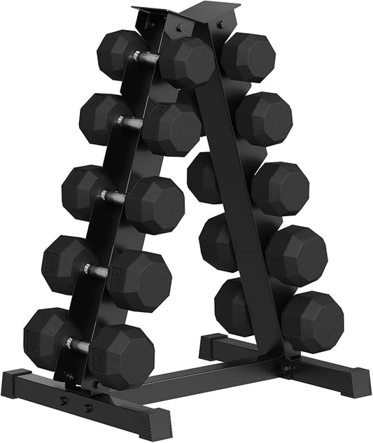 Rubber Coated Hex Dumbbell Weight Set, Multiple Sizes Exercise & Fitness Dumbbells,100LB Set,110LB Set,200LB,350LB,450LB,550LB, 35-50Lbs Pairs for Muscle Toning, Strength Building & Full Body Workout