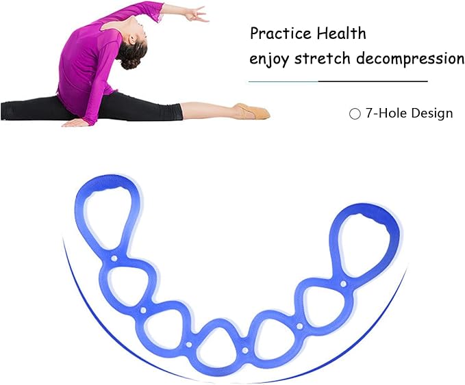 7 Ring Stretch Resistance Exercise Band, BetterJonny Workout Bands Yoga Stretching,Foot, Leg and Arm Exerciser for Home or Fitness Center Workout Walking Exercise