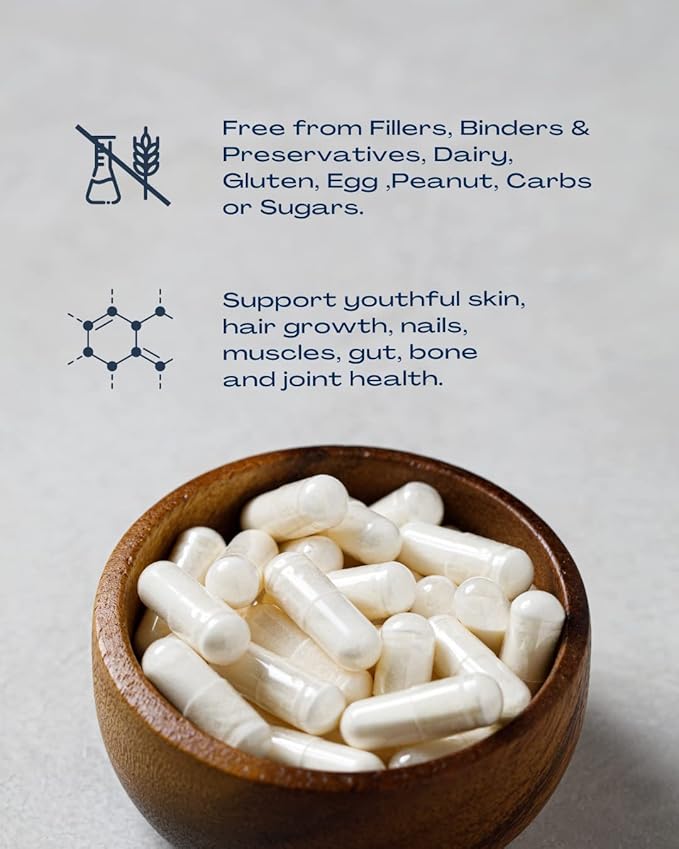 Collagen Peptides Capsules - Grass-Fed, Pasture-Raised Hydrolyzed Protein Supplement for Skin, Hair, & Nails - Non-GMO, Zero Sugar Daily Pills for Men & Women (180 Capsules)