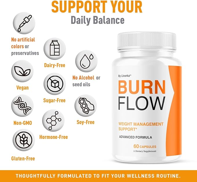 (2 Pack) BurnFlow Capsules - Official BurnFlow Advanced Premium Formula, All Natural BurnFlow Support Capsules for Overall Health & Wellness, BurnFlow Pills Reviews, 120 Capsules for 2 Months