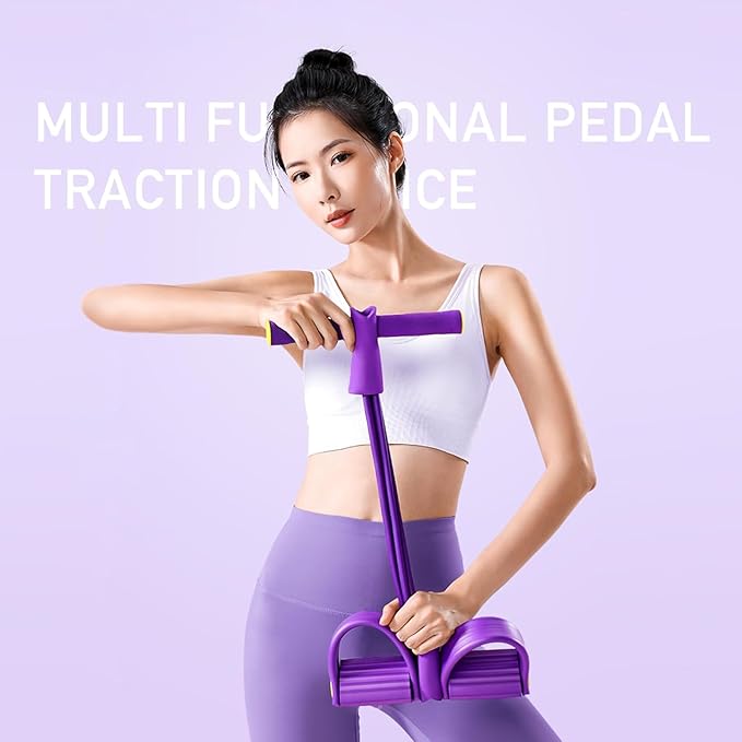 6 Tube Pedal Ankle Puller with 8 Shape Resistance Band, Fitness Resistance Bands for Women, Exercise Bands with Handles, Workout Bands for Abdomen, Waist, Leg, Hip