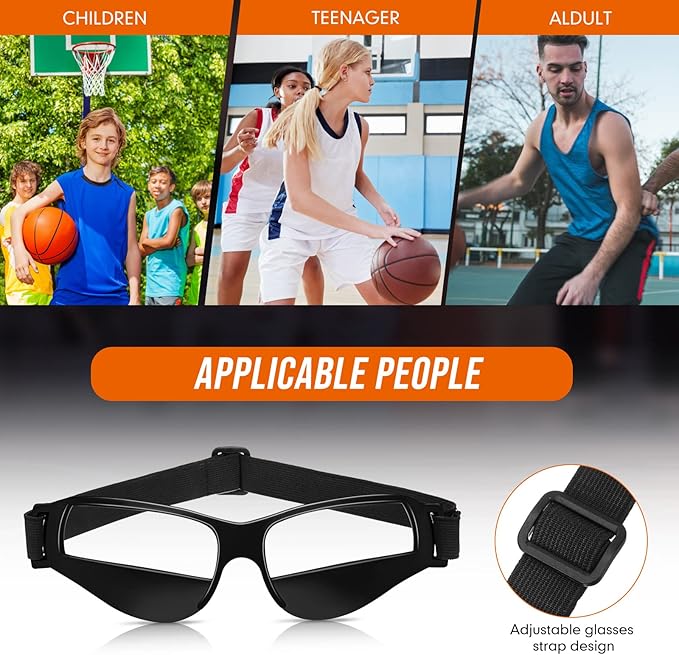 Weewooday 12 Pack Basketball Dribbling Goggles Adjustable Sport Training Glasses Aid for Team Training Aid Basketball Equipment Safety Specs for Adult Teenagers Youth, 8.5 x 2 Inch