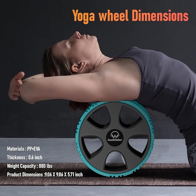 Back Roller, Back Wheel Targeted Back Pain Relief, Yoga Wheel Muscle Massage, Foam Roller for Trigger Point Therapy Physical, Stretching & Exercise, 880lbs Capacity, 10 Inch