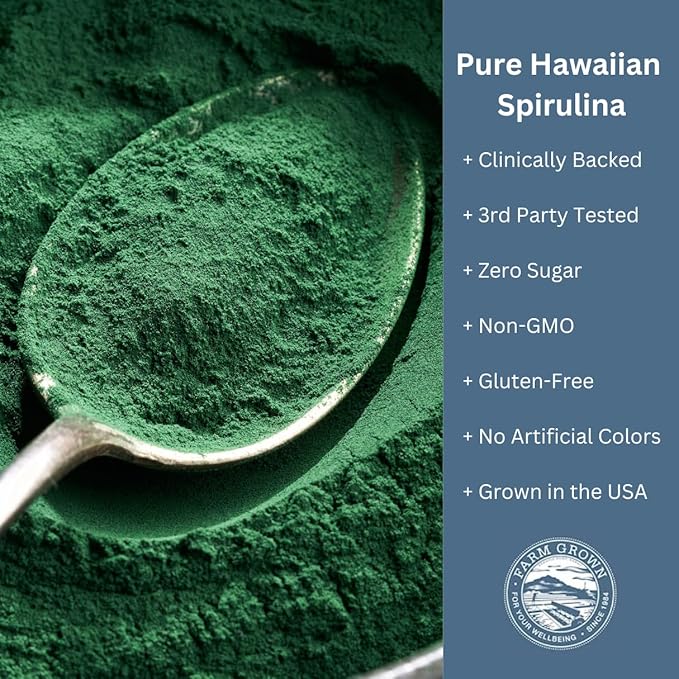 Nutrex Hawaii, Pure Hawaiian Spirulina Powder, Vegan, Supports Immune System, Heart, Cells and Energy, 16 Ounce