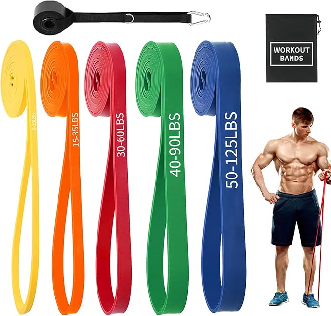 Exercise Bands Resistance Bands for Working Out,Pull Up Bands Set,at Home Workout Equipment,Workout Bands for Men and Women,Stretch Bands for Exercise