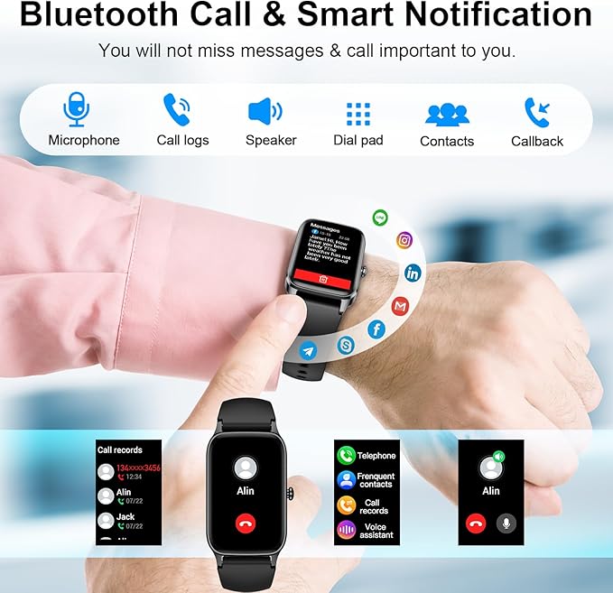 Smart Watch for Men Women(Answer/Make Call), 2025 Fitness Activity Tracker 1.57” Smartwatch with Heart Rate/Sleep Monitor/Pedometer/Calories/110+ Sports, IP68 Waterproof Fitness Watch for Android iOS