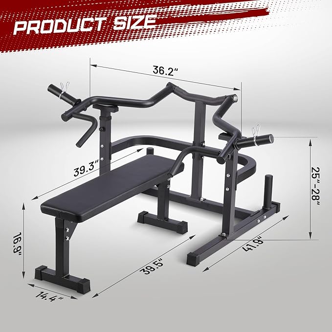 Chest Press Machine, Weight Bench Press Machine, Adjustable Flat Incline Bench with Independent Converging Arms, Multifunctional Bench Press Rack for Home Gym Equipment