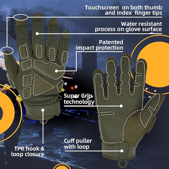 Seibertron Adult Or Youth S.O.L.A.G Sports Outdoor Water Resistant Full Finger Touchscreen Gloves