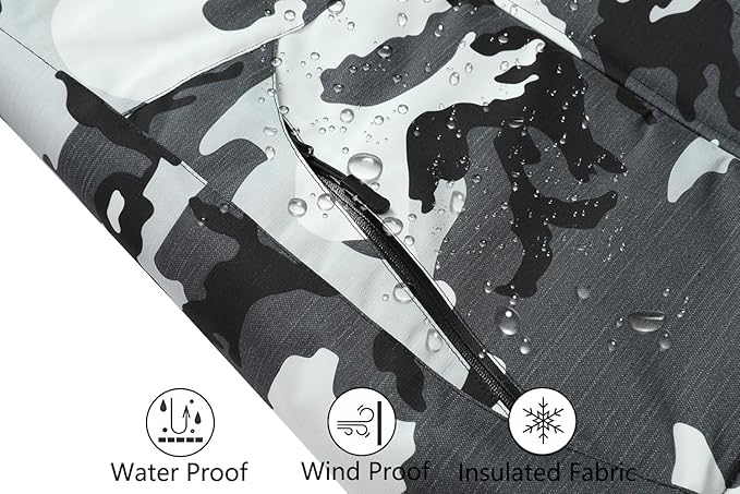 MOERDENG Women's Waterproof Ski Jacket Warm Winter Snow Coat Mountain Windbreaker Hooded Raincoat Jacket