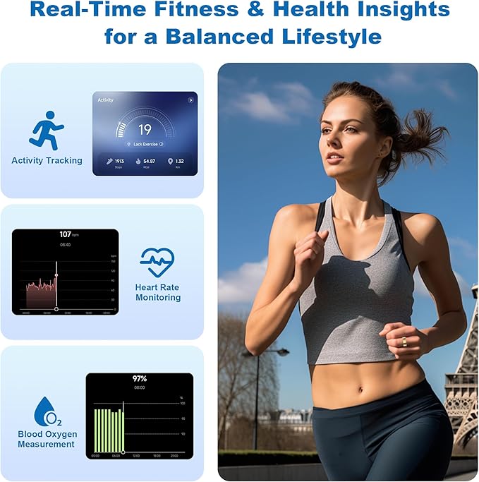 Smart Ring for Women Men - Titanium Health Fitness Tracker Ring with Heart Rate, Step Counting, Calories, Sleep & Stress Monitor for iPhone and Android, No Subscription Fee (Rose Gold, 11)