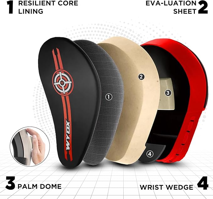 WYOX Curved Boxing Punch Mitts β Boxing Pads Training Set, Punching Mitts for Adults, Kickboxing Pads, Muay Thai Pads, Karate Pads, MMA Training Equipment, Martial Arts Focus Pads