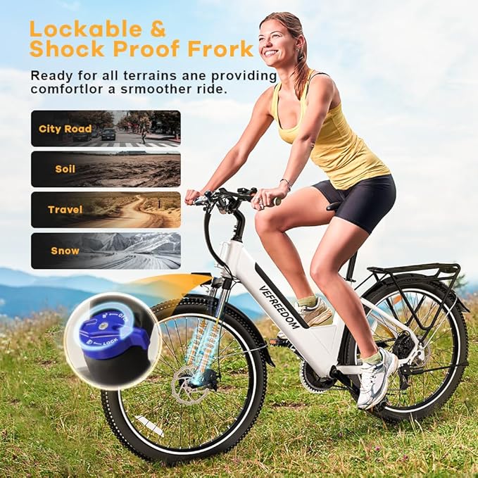 ๐๐๐๐๐ Peak Electric Bike for Adults,up ๐๐ Miles Removable Battery Ebike, 26" UL Certified Electric Mountain E Bike,Adult Electric Bicycles for Commute Beach Snow