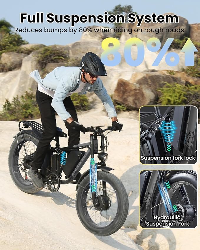 Peak 3000W Dual Motor Ebike for Adults, 48V 25AH Long Range Electric Mountain Bike, 30-34MPH Step-Thru Unlocked Electric Bike