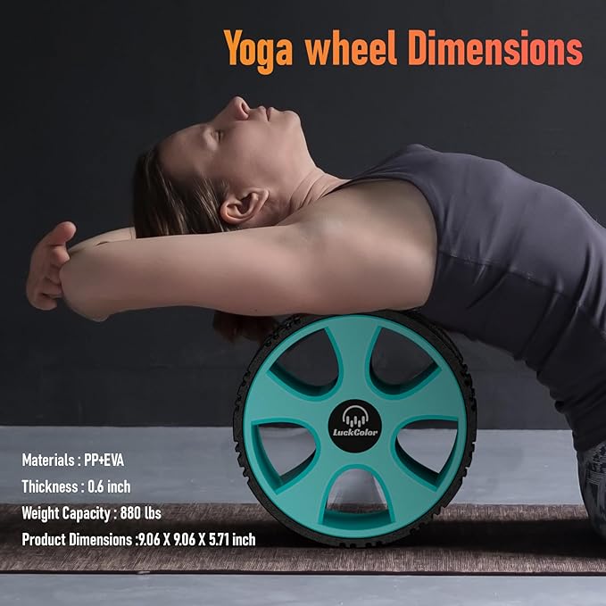 Back Roller, Back Wheel Targeted Back Pain Relief, Yoga Wheel Muscle Massage, Foam Roller for Trigger Point Therapy Physical, Stretching & Exercise, 880lbs Capacity, 10 Inch