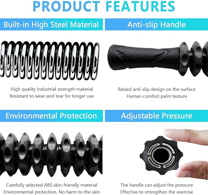 Muscle Roller Stick, Yoga Massage Roller Bar Fitness Beauty Tool for Athletes Relief Leg Back Pain (Black)