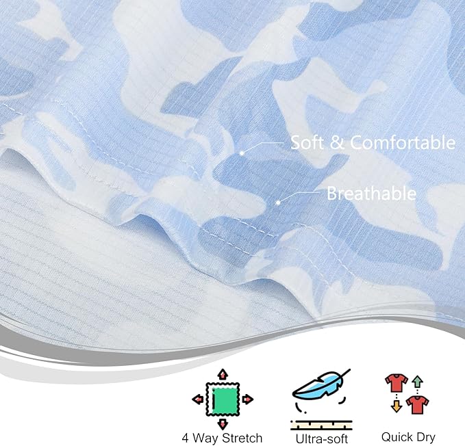 TAPULCO Mens Quick Dry Polo Shirts Camouflage Pattern Performance Athletic Lightweight Breathable Casual Golf Tshirts