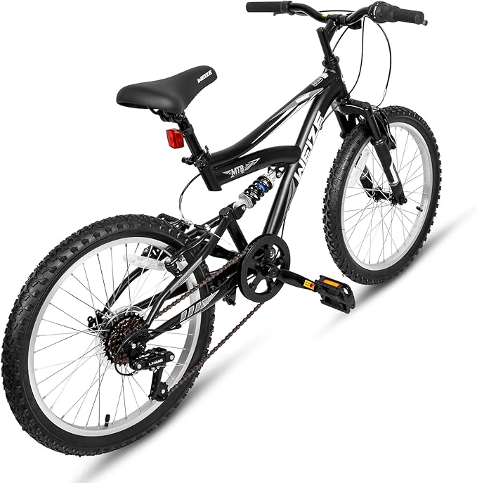 WEIZE Kids Mountain Bike, 20 inch Kids' Bicycles for 6-11 Years Old Boys Girls with Dual Full Suspension, 6 Speeds Drivetrain, High-Carbon Steel Frame, Ideal for Young Riders and Adventurers