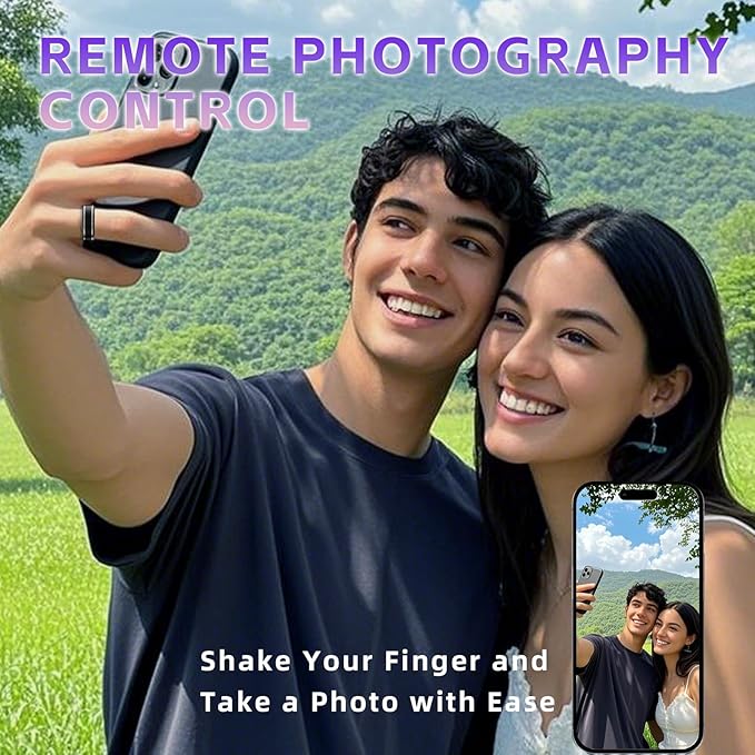 Smart Ring for Men Women – Fitness Tracker Ring with Heart Rate, SpO2, Blood Pressure, Sleep Monitoring, Step & Calorie Counter, No Subscription Fee, iOS & Android Compatible (Black, 13)