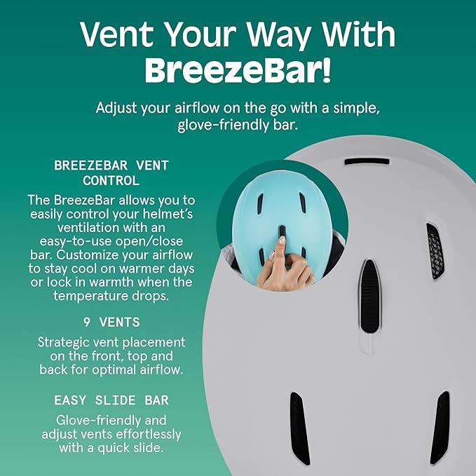 Retrospec Zephyr Ski Helmet - Snowboard Helmet for Adults & Youth - Adjustable Fit with Breathable Vents for Men, Women, Boys and Girls