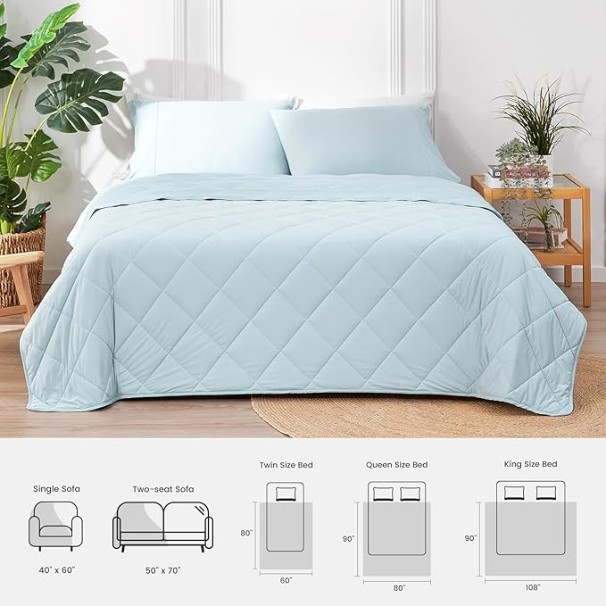 Cozy Bliss Cooling Blanket for Hot Sleepers, Q-Max 0.4 Cooling Comfort King Size, Cold Blankets for Night Sweats Sleeping, Ultra-Cool Lightweight Breathable Summer Blanket for Bed