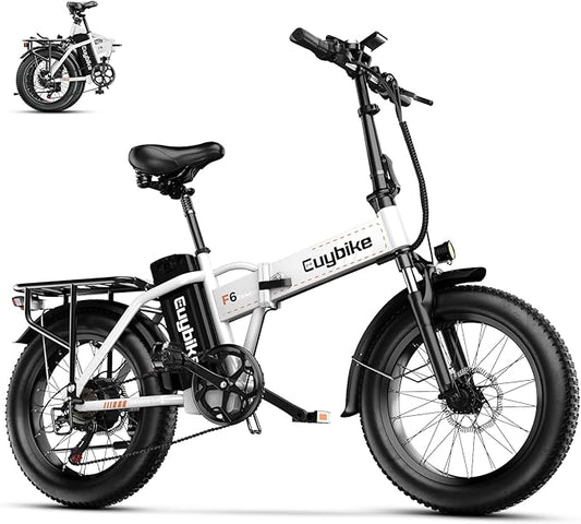 Foldable Electric Bike for Adults, 30+MPH, 48V 20Ah Removable Lithium Battery up to 80Miles, 20" Fat Tire 1000W Peak Motor Dirt Ebike Adult Electric Bicycle for Commute Beach Mountain E Bike