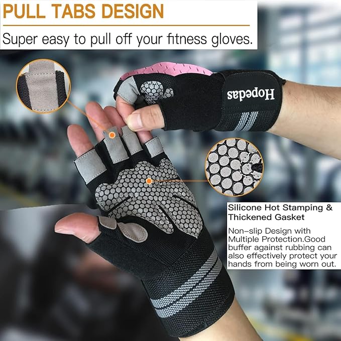 Workout Gloves Weight Lifting Gloves Palm Support Protection for Men Women, Exercise Gloves Sports for Training, Fitness, Gym,