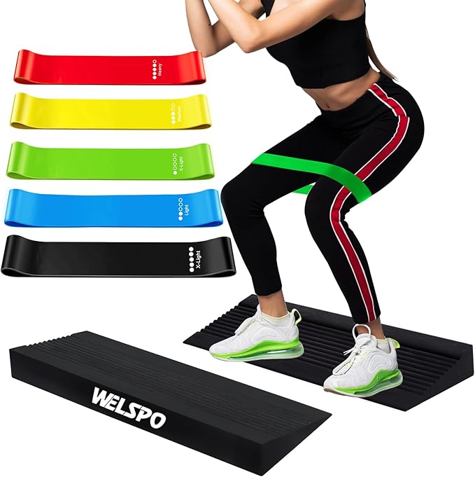 WELSPO Squat Wedge Slant Board, Non-Slip Calf Stretcher for Squats, Slant Board for Plantar Fasciitis Relief, Achilles Tendonitis Relief, Shin Splint Relief and Recovery Training