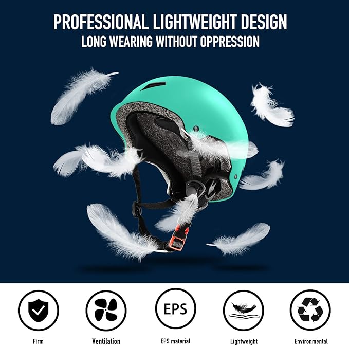 Skateboard Helmet for Adults - Adjustable Certified Safety Adults Helmet for Skateboarding Bike Bicycle Scooter Cycling Skate Skating Multisport Helmets for Women Men Boys Girls Kids Youth