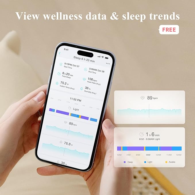 Sense-U Baby Sock Shoe Bundle Smart Baby Monitor: Sock Shoe Plus 2.5K PTZ Camera - Track Heart Rate, Sleep Movement, Heartbeat, Pan-Tilt-Zoom Video, AI Cry Detection, Audio