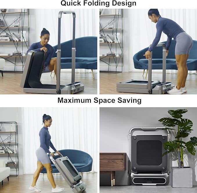 WALKINGPAD R Series Folding Treadmill, 2 in 1 Walking Pad Under Desk Treadmill for Home and Office, Compact Foldable Design with App Control and LED Display, Spacious Belt for Walking or Running