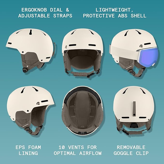 Retrospec Comstock Ski Helmet - Snowboard Helmet for Adults & Youth - Adjustable Fit Snow Helmet with Protective Shell and Breathable Vents for Men, Women, Boys & Girls