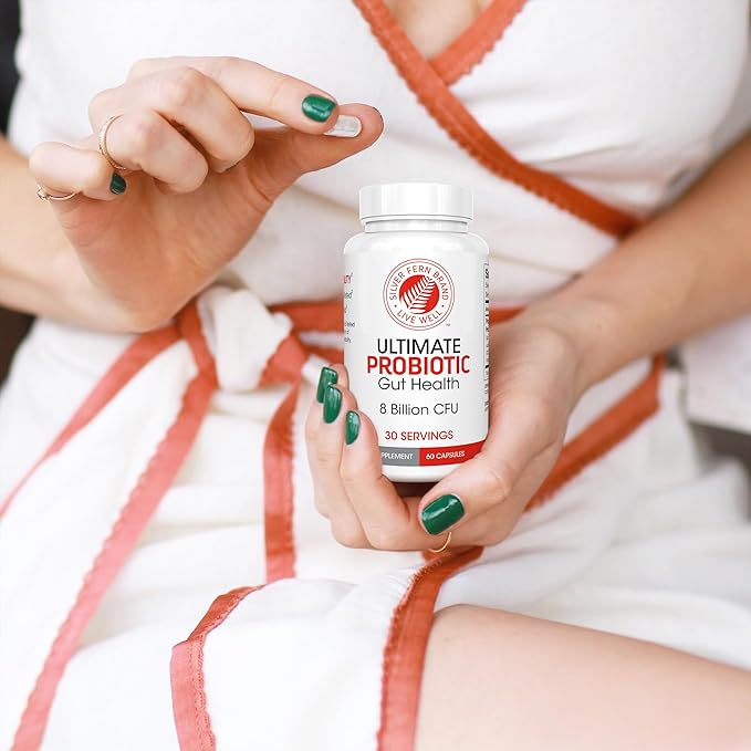 Silver Fern Brand Ultimate Probiotic 4-Pack – Probiotics for Women & Men – 8 Billion CFU Spore-Forming Gut Health Supplement – DNA Verified, Probiotic, Shelf-Stable, High Survivability – 240 Capsules