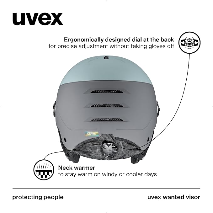 uvex Wanted Visor ski Helmet for Women & Men - Adjustable Helmet with Integrated Visor