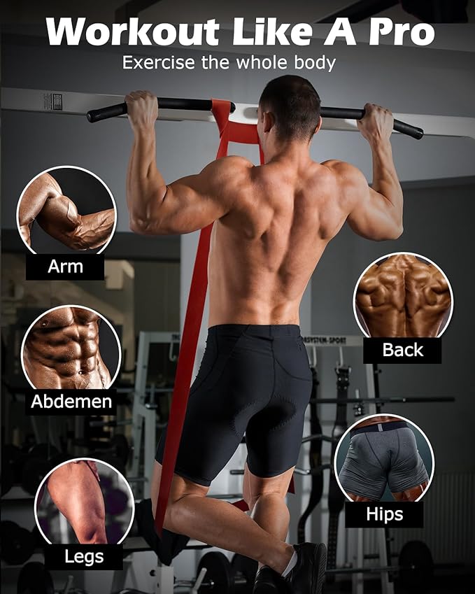 Zacro Resistance Bands, 6 Resistance Levels Pull Up Assistance Bands, Exercise Bands for Men&Women, Heavy Duty Resistance Band Set with Door Anchor, for Working Out, Muscle Training, Physical Therapy