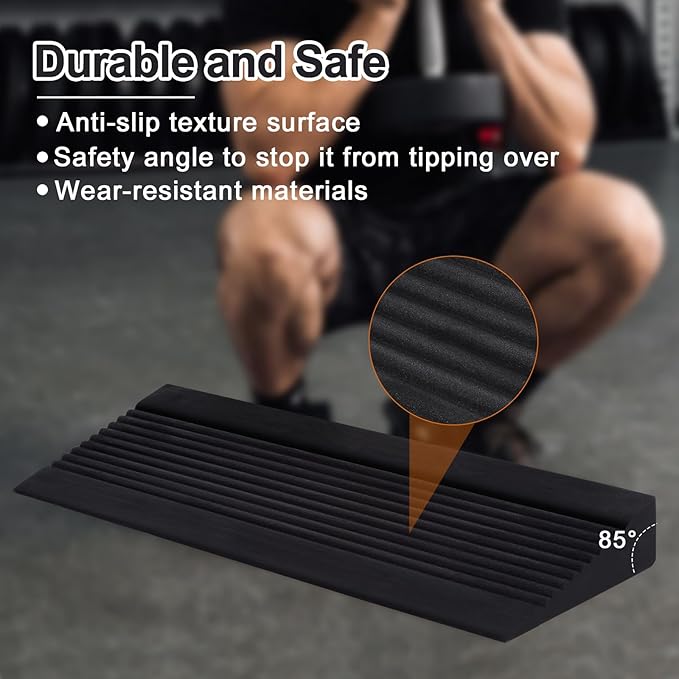 WELSPO Squat Wedge Slant Board, Non-Slip Calf Stretcher for Squats, Slant Board for Plantar Fasciitis Relief, Achilles Tendonitis Relief, Shin Splint Relief and Recovery Training