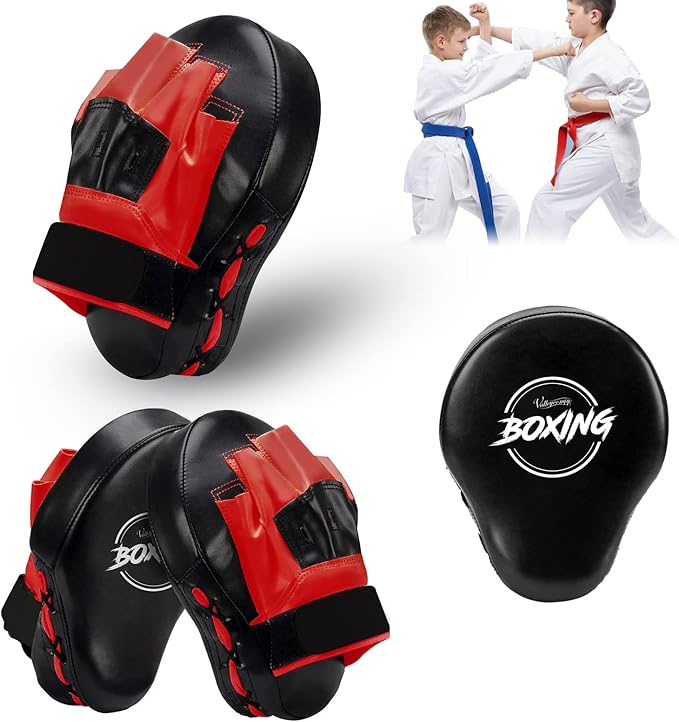 Valleycomfy Boxing Curved Focus Punching Mitts- Leatherette Training Hand Pads