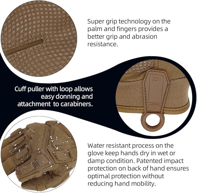 Seibertron Adult Or Youth S.O.L.A.G Sports Outdoor Water Resistant Full Finger Touchscreen Gloves