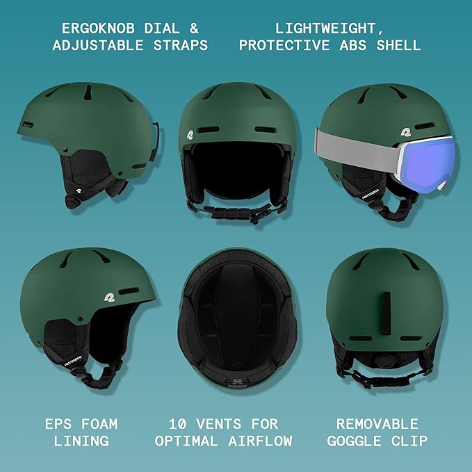 Retrospec Comstock Ski Helmet - Snowboard Helmet for Adults & Youth - Adjustable Fit Snow Helmet with Protective Shell and Breathable Vents for Men, Women, Boys & Girls