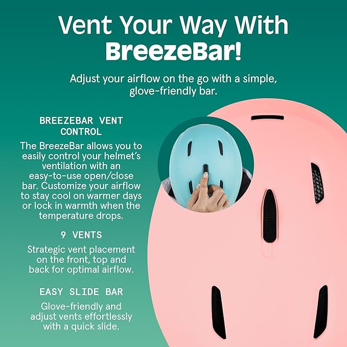 Retrospec Zephyr Ski Helmet - Snowboard Helmet for Adults & Youth - Adjustable Fit with Breathable Vents for Men, Women, Boys and Girls